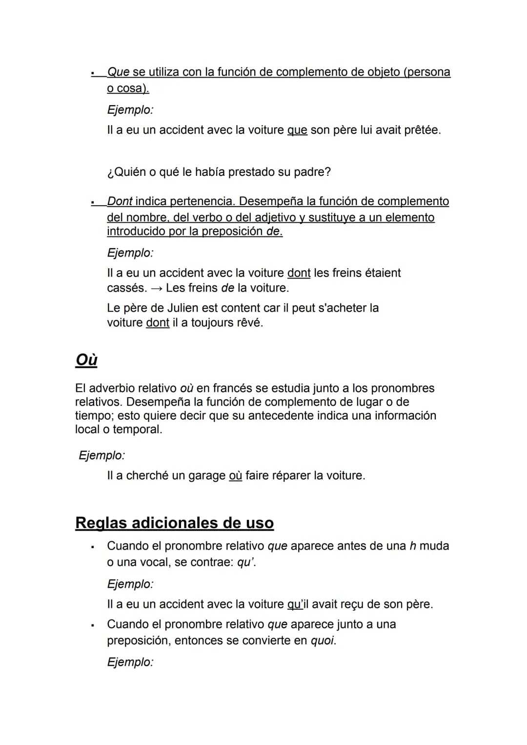 # LOS PRONOMBRES RELATIVOS
Los pronombres relativos introducen las oraciones de relativo, es
decir, oraciones subordinadas que aportan info