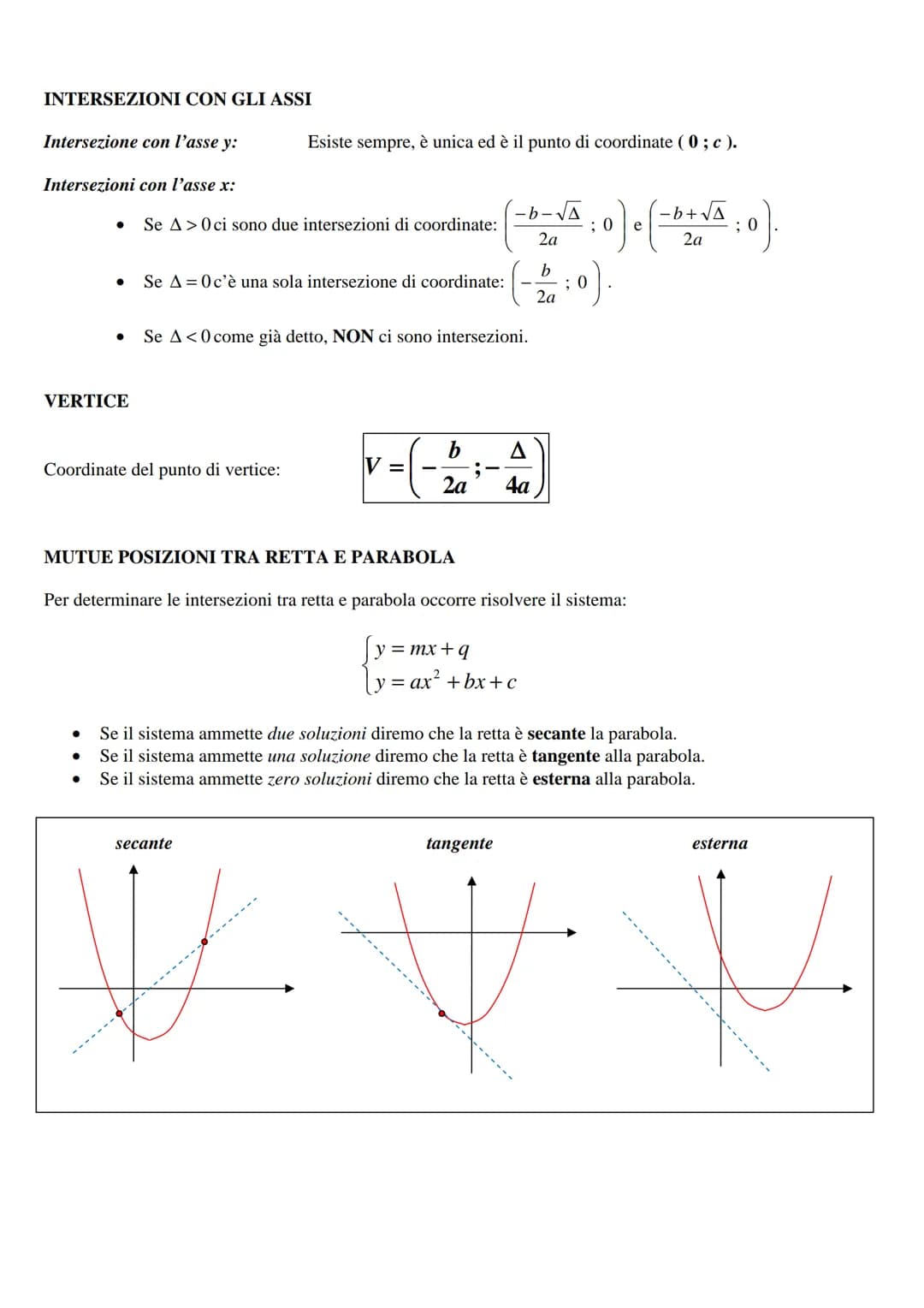# LA PARABOLA
Equazione della parabola in forma ESPLICITA:
$y = ax^2 + bx + c$
PARAMETRI
VARIABILI
$a$ coefficiente di secondo grado
$