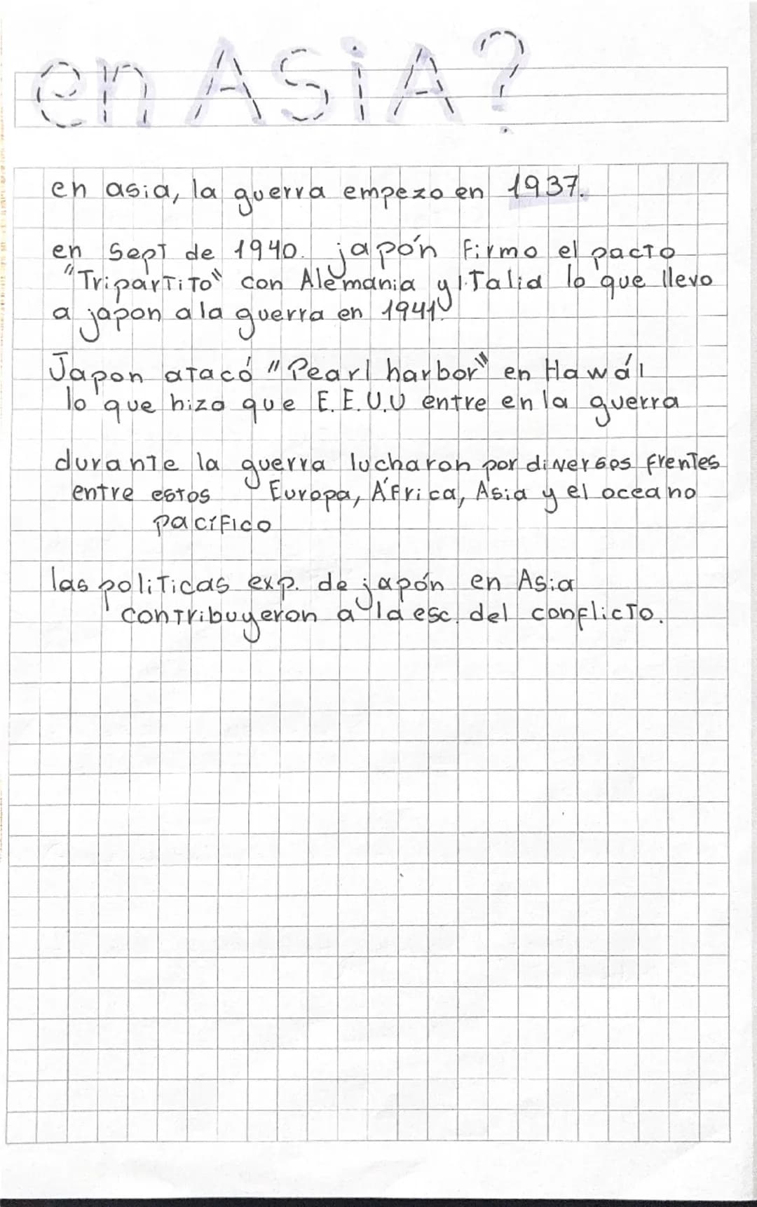 Causas / antecedentes
* Ineficiencia Soc. 1931 Japón inv. Manchuria
1933 Alem. inv. la soc. naci.
aciones unidas. 1939 Alem. inv. Austria