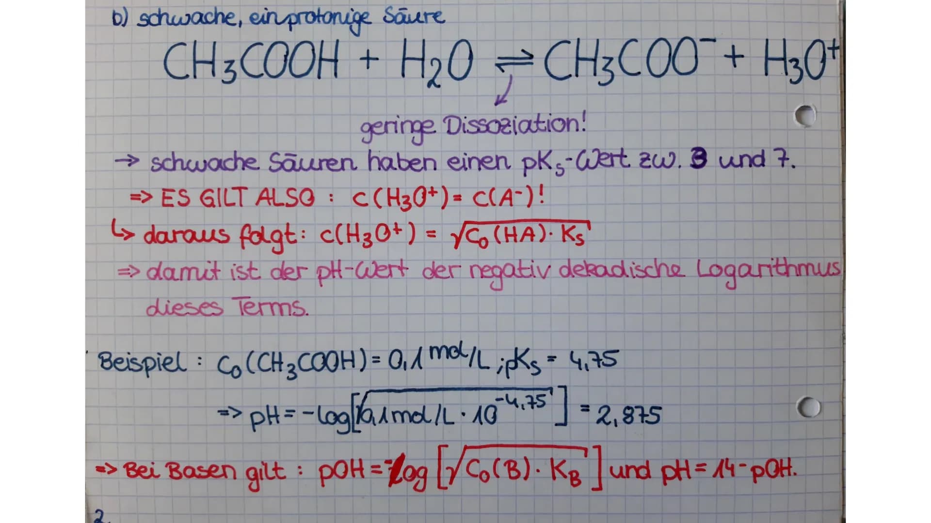 # CHEMIE
Abiturvorbereitung:
Säuren und Basen # SÄURE-BASE-CHEMIE
1. PH - WERT - BERECHNUNGEN
a) starke, einprotonige Säure
$HI + H_2O \