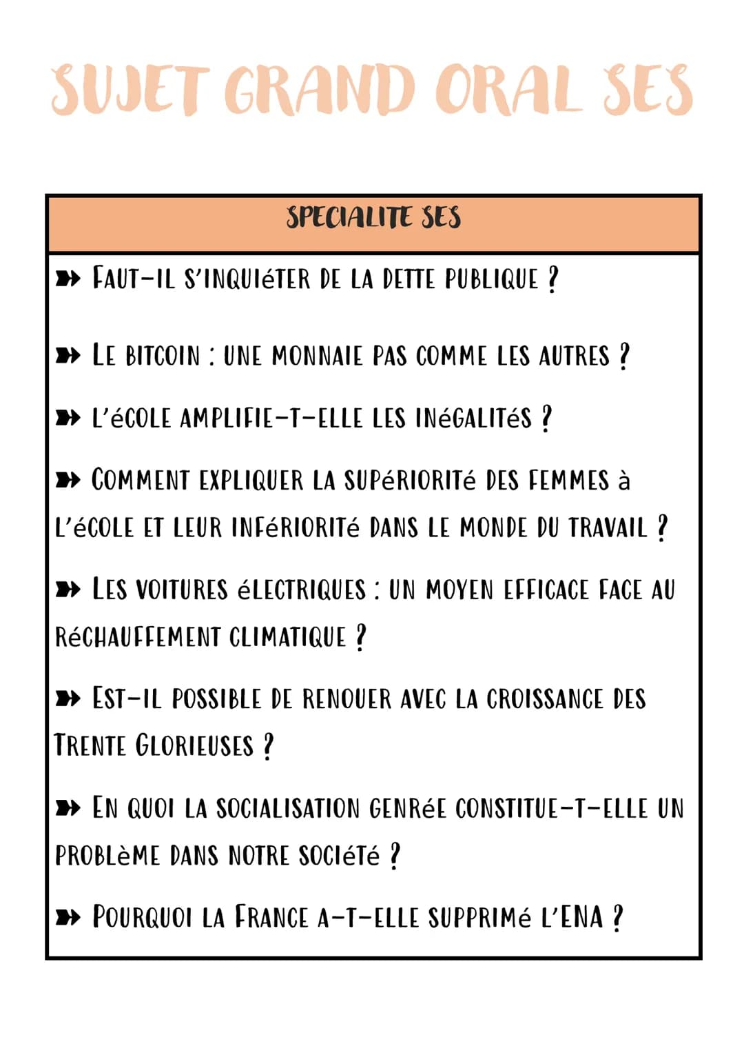 # SUJET GRAND ORAL SES
SPECIALITE SES
► FAUT-IL S'INQUIÉTER DE LA DETTE PUBLIQUE ?
►LE BITCOIN : UNE MONNAIE PAS COMME LES AUTRES ?
➡ L'
