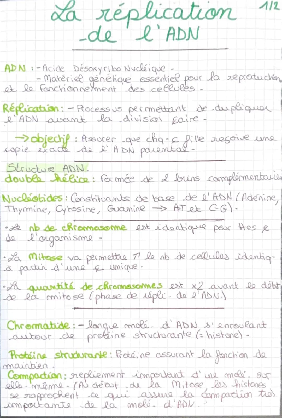 # La réplication
-de l'ADN
ADN :-Acice Désoxyribo Nucléique -
112
- Matériel génétique essentiel pour la reprodución
et le fonctionnement