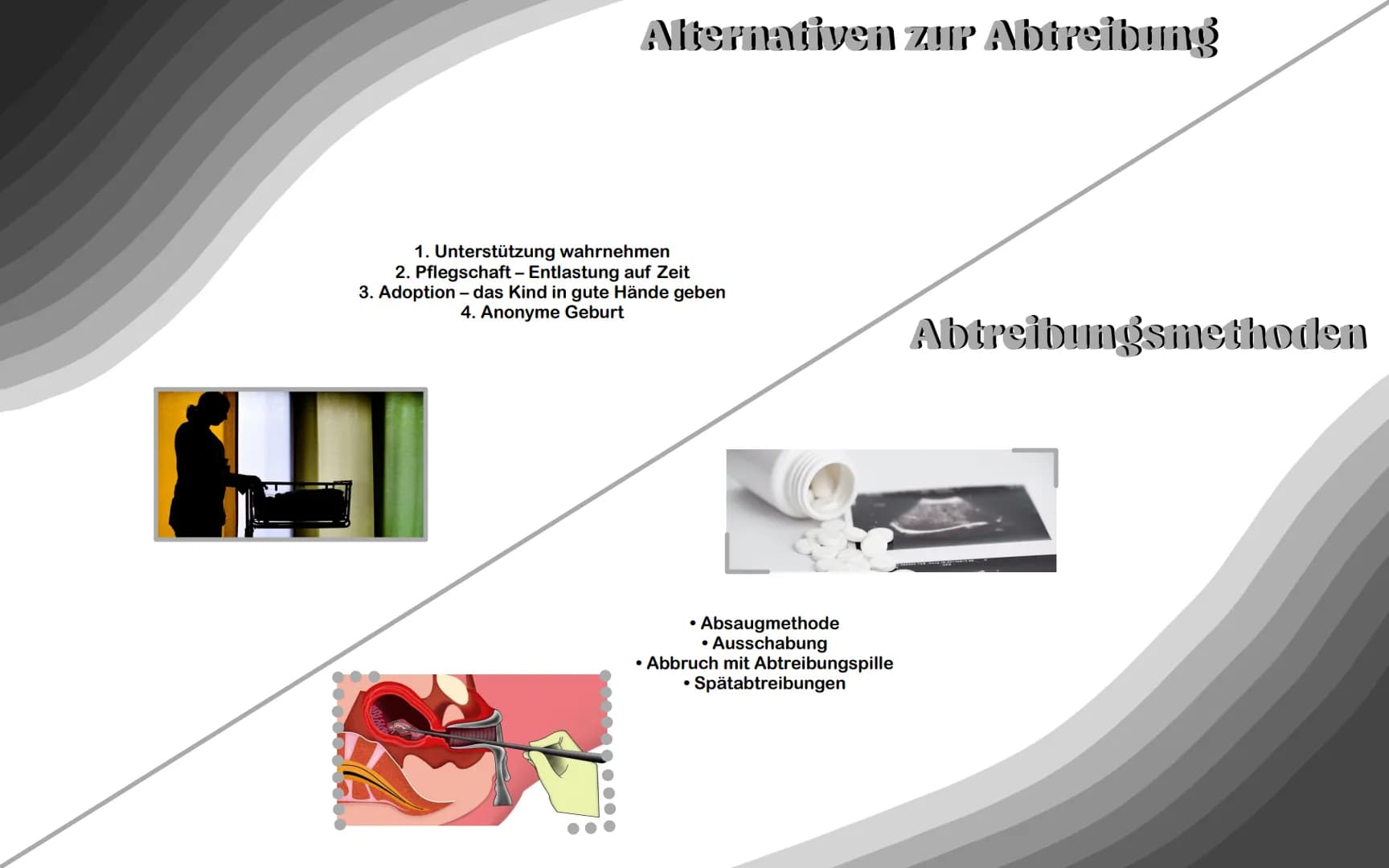 - Abtreibung -
Sollte man Abtreiben oder nicht und was sagt die Kirche dazu? Themenüberblick
...
.....
1. Was ist eine Abtreibung?
2. Rech