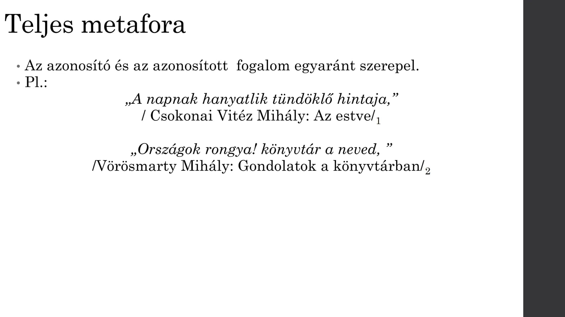 # Szóképek és
alakzatok
Készítette: Fófai Laura # Metafora
* Két fogalom, tulajdonság tartalmi-hangulati hasonlóságán alakuló
szókép.
*