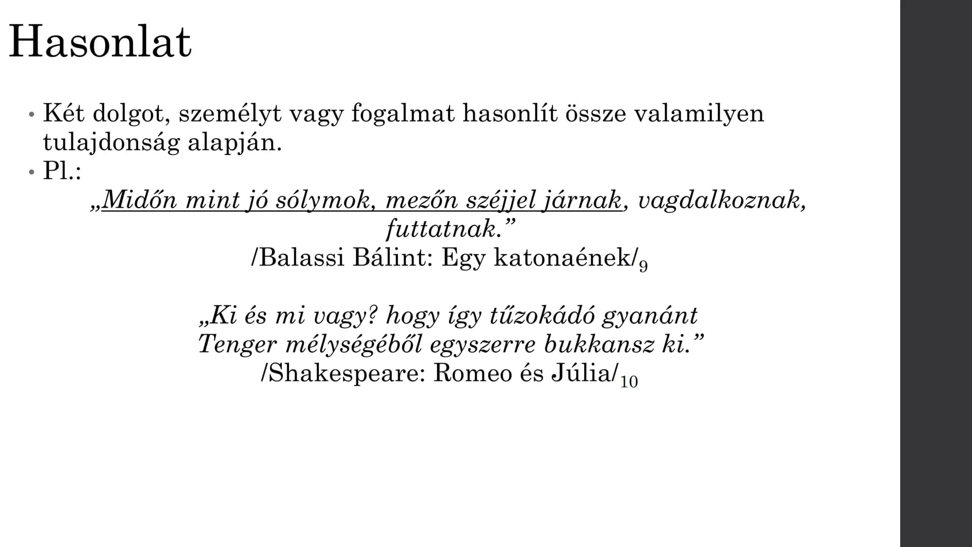 # Szóképek és
alakzatok
Készítette: Fófai Laura # Metafora
* Két fogalom, tulajdonság tartalmi-hangulati hasonlóságán alakuló
szókép.
*