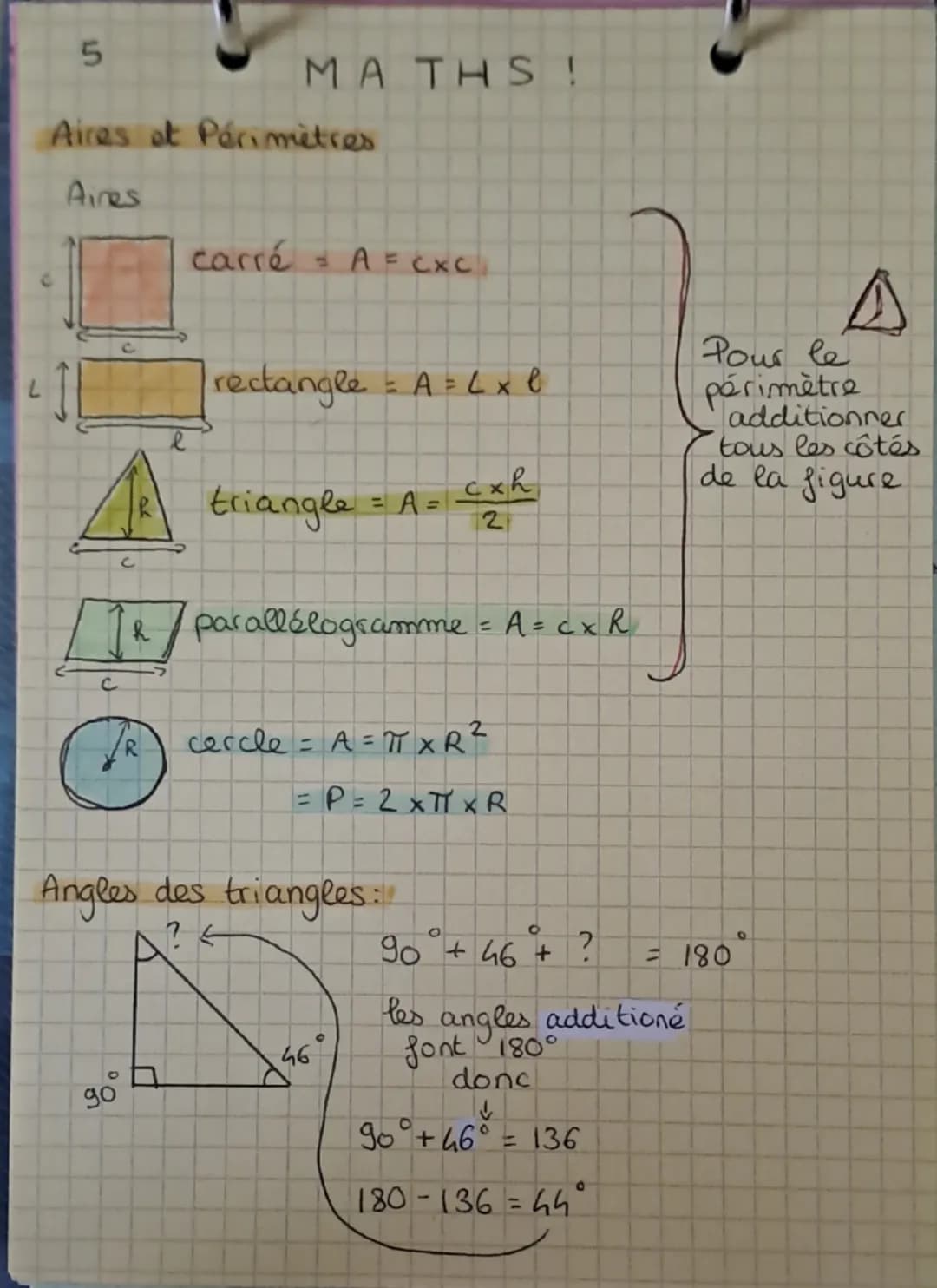 MATHS
Volumes
prismes droits = 2 bases paralleles
$V$: aire de la base x hauteur
h
L
$V = l \times l \times h$
pavé droit
$V=\pi x r