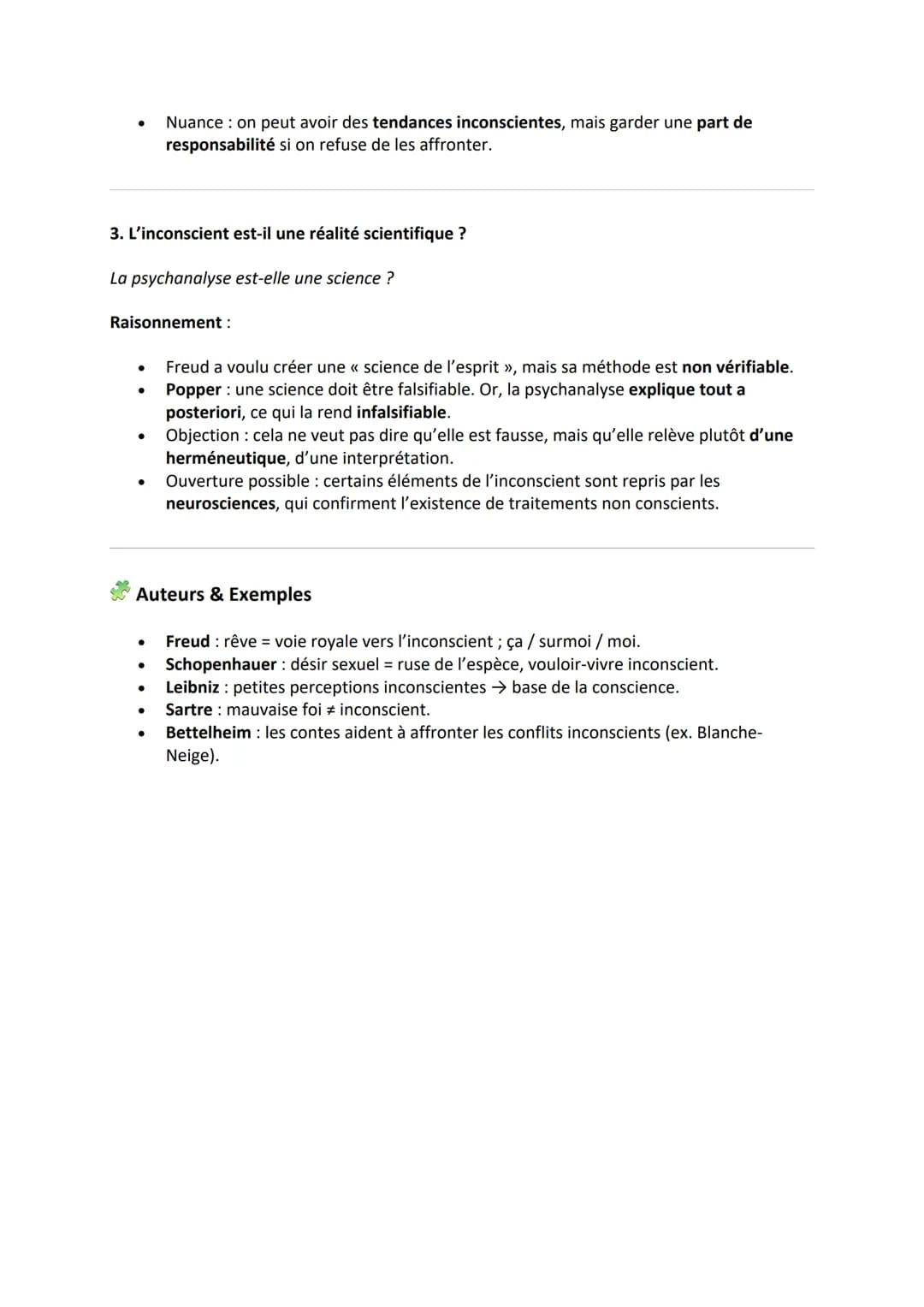 # Fiche de Révision - La Conscience
## Définition
La conscience est la connaissance que le sujet a de lui-même et du monde :
* Conscience
