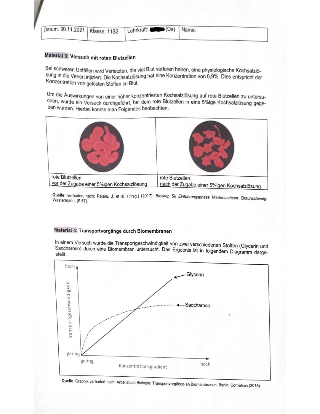 # BIOLOGIE - KLAUSUR NR. 1; Themenbereich: Cytologie
Datum: 30.11.2021 Klasse: 1152
Lehrkraft:
(Da) Name:
Es wurden 425 Punkte von 48
möglic