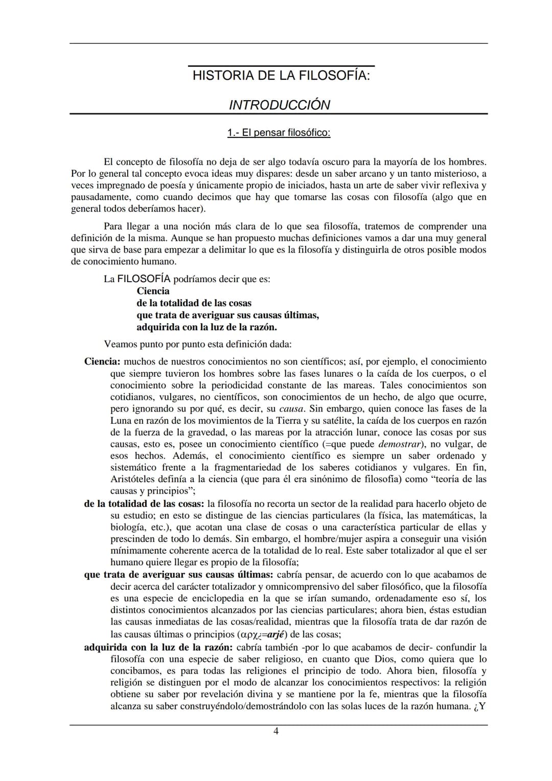 # HISTORIA
# DE LA
# FILOSOFÍA ÍNDICE GENERAL
Introducción
Introducción a la Historia de la Filosofía
Páginas....1-10
Índice de la Filosofía