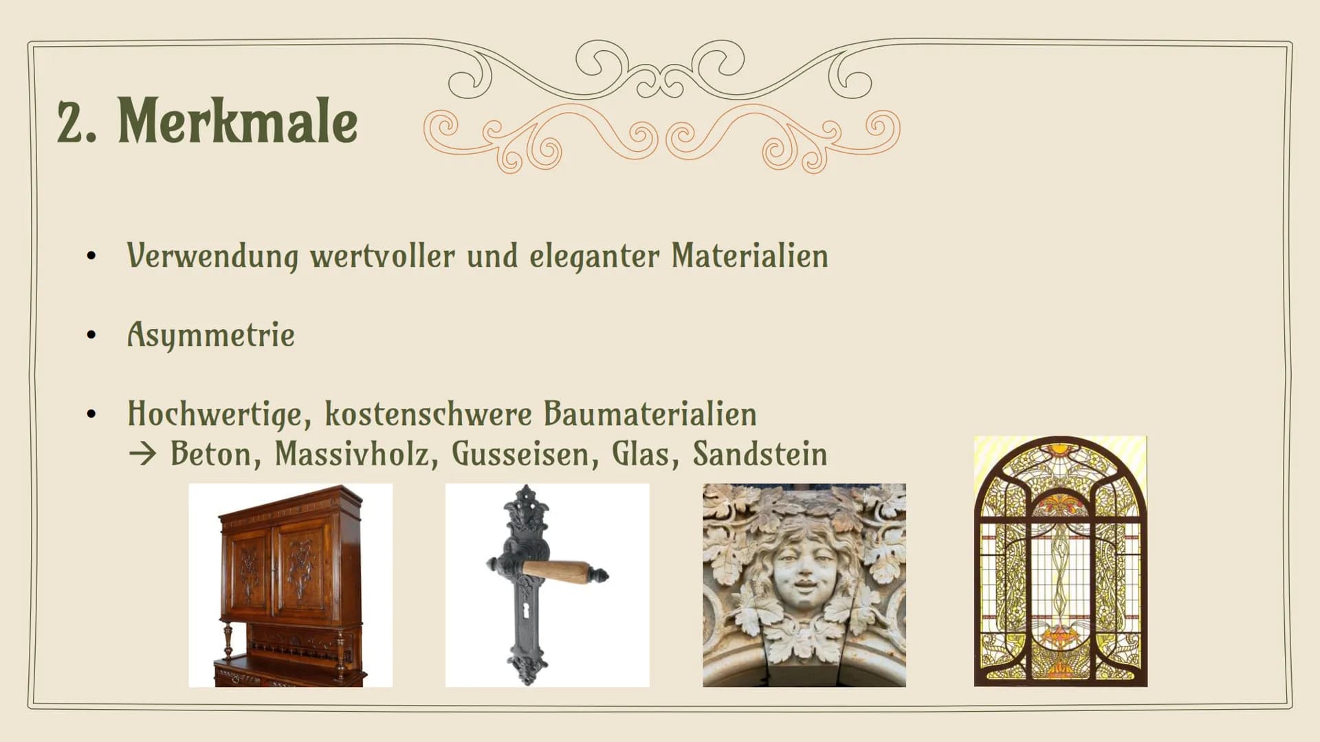 # JUGENDSTIL
## ART NOUVEAU
Trang Le Thi Minh 12b Kunst 2 # Gliederung
1. Entstehung
2. Merkmale
3. Architektur
4. Handwerk
5. Mode „Edwa