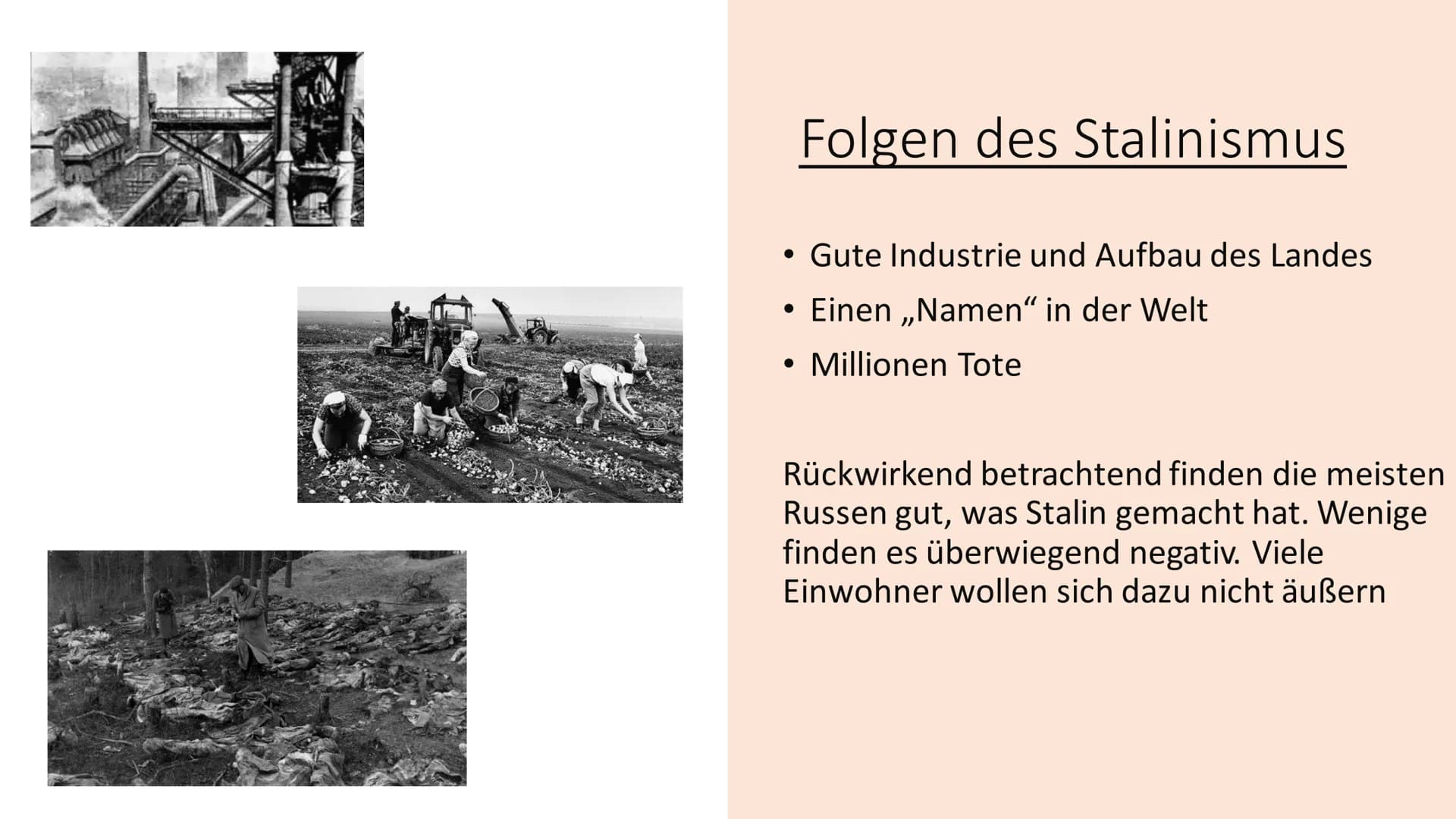 # Stalinismus
Die Diktatur von Josef Stalin 1928-58 Inhaltsverzeichnis
• Was ist Stalinismus?
• Vorherige Einflüsse
• Zwangskollektivierun