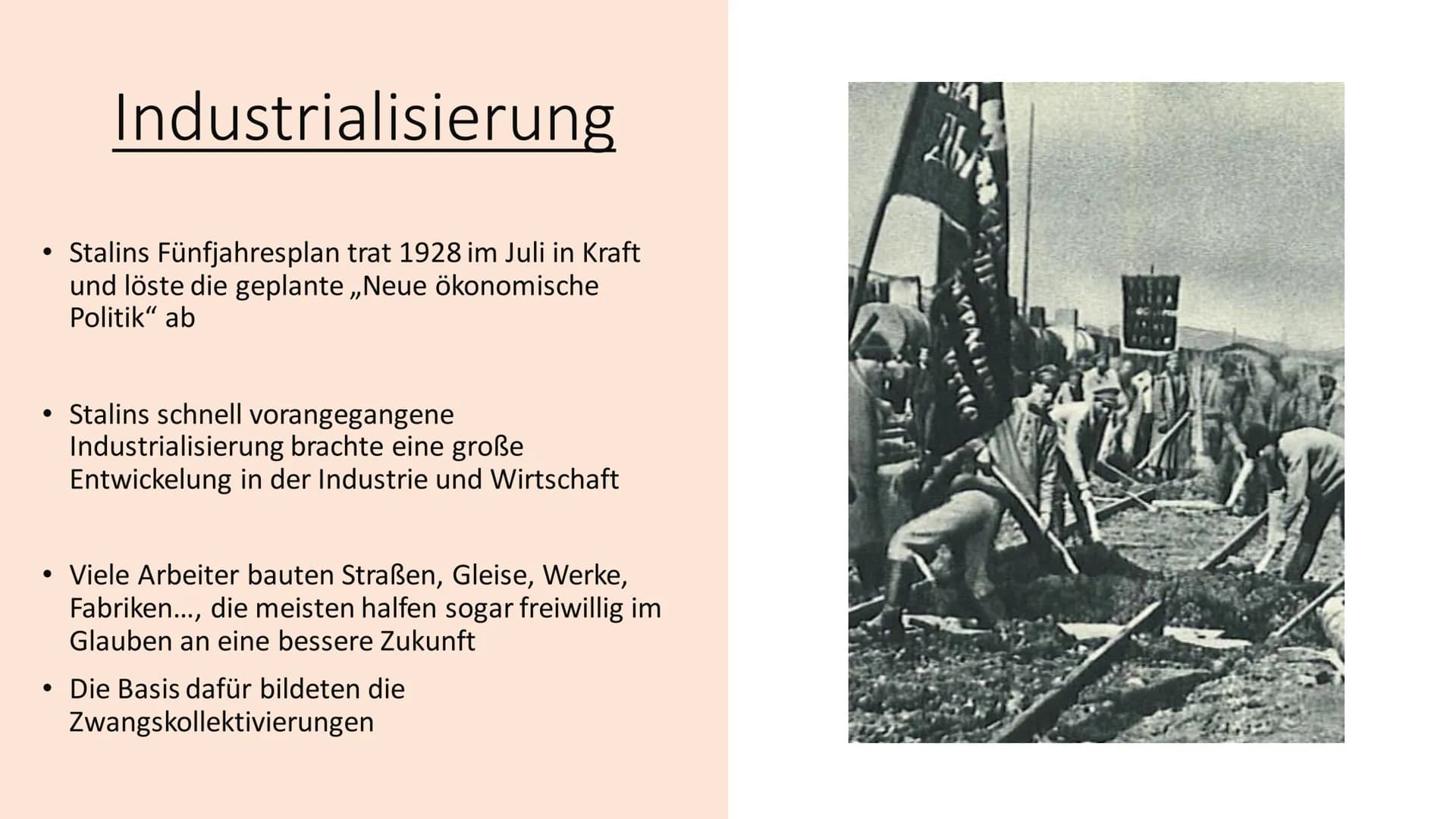 # Stalinismus
Die Diktatur von Josef Stalin 1928-58 Inhaltsverzeichnis
• Was ist Stalinismus?
• Vorherige Einflüsse
• Zwangskollektivierun
