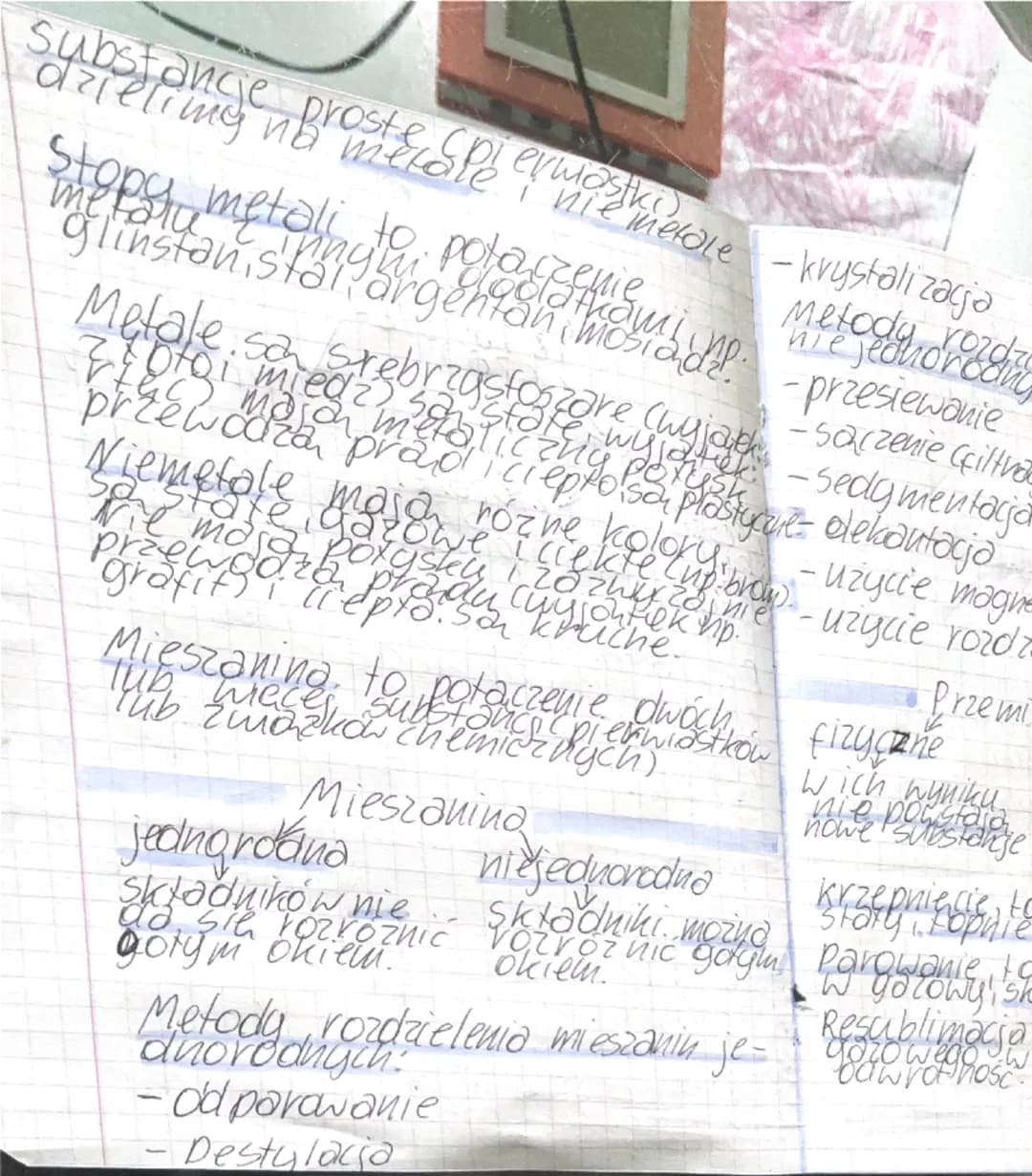 # thornia - substancje, właściwości i
przemiany.
substonjer
✓
Materia
(to wszystko
co nas ota-
(20)
Mieszaniny
proste
złożone.
(pierwi