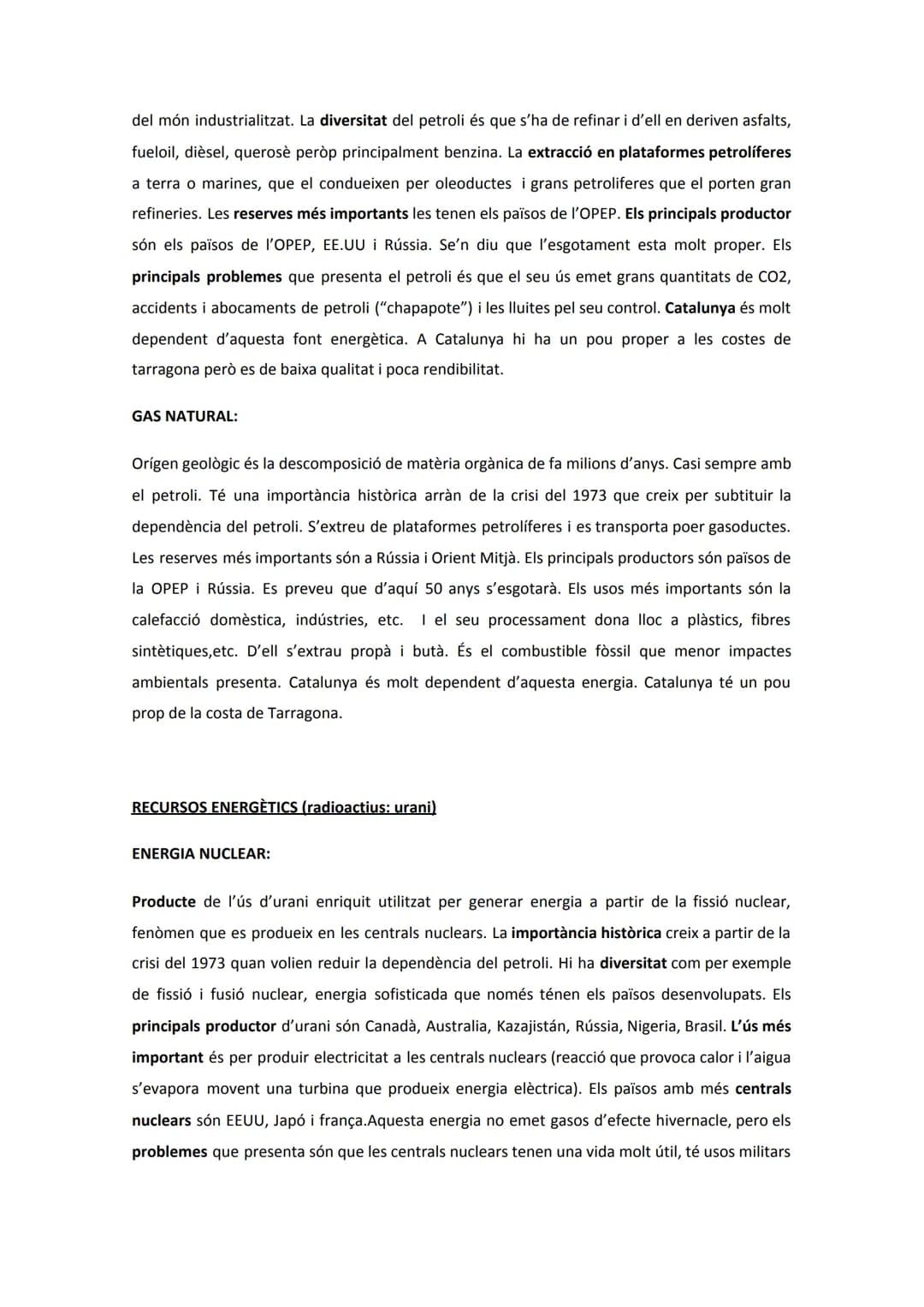 # EL MEDI I LA SOCIETAT
1. RECURSOS NATURALS
Concepte: Són tots aquells béns que la humanitat pot obtenir de la natura per tal de cobrir l