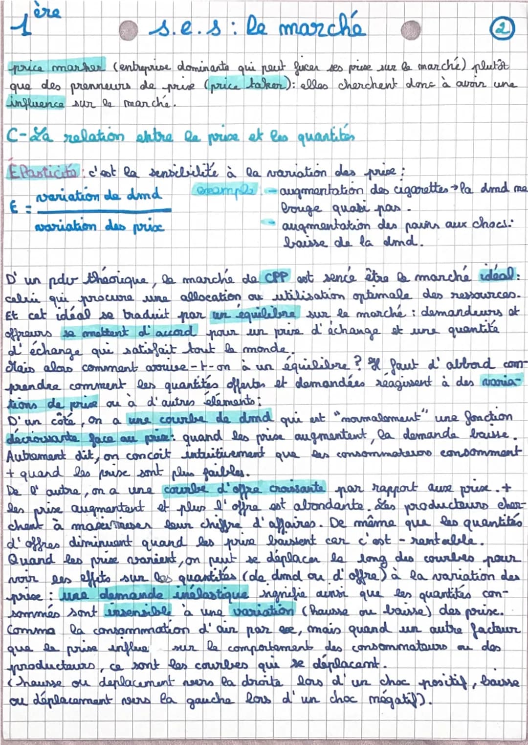 ere
1
Chap 1: Le Marché-S.E.S
④
PARTIE 1: Comment un marché concurrential fonctionne-t-is?
A-Qu'est-ce qu' en marché?
Le marché est une ins