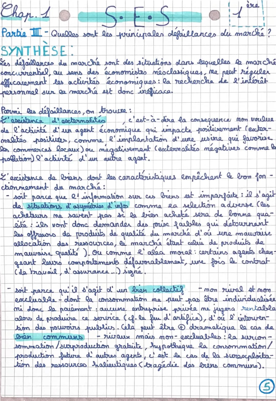 ere
1
Chap 1: Le Marché-S.E.S
④
PARTIE 1: Comment un marché concurrential fonctionne-t-is?
A-Qu'est-ce qu' en marché?
Le marché est une ins