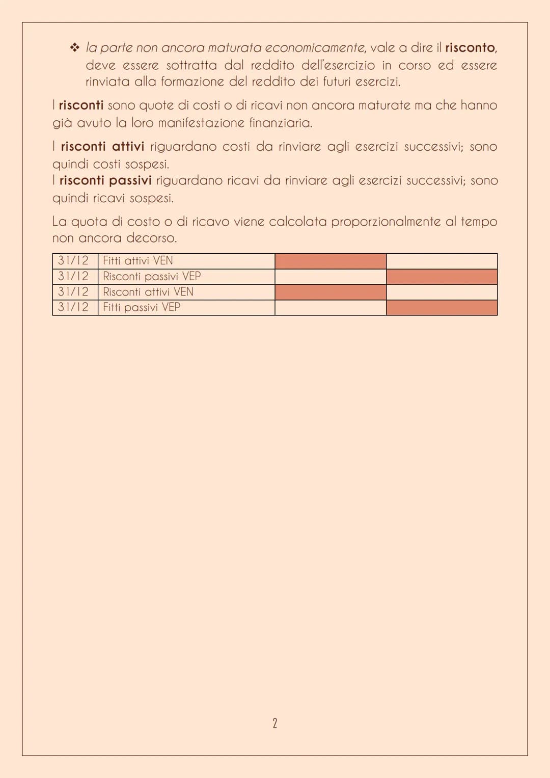 # RATEI E RISCONTI
Ratei
L'impresa, spesso, nello svolgimento della sua gestione compie operazioni
che si prolungano da un esercizio all'a
