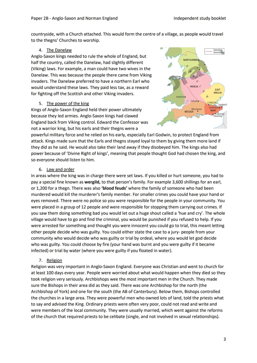 Paper 2B - Anglo-Saxon and Norman England
Independent study booklet
I-IS TEIVISSIT: VTIO DE RETUR CASTELLVM: AI HESLENGCEASTRA
Year 11