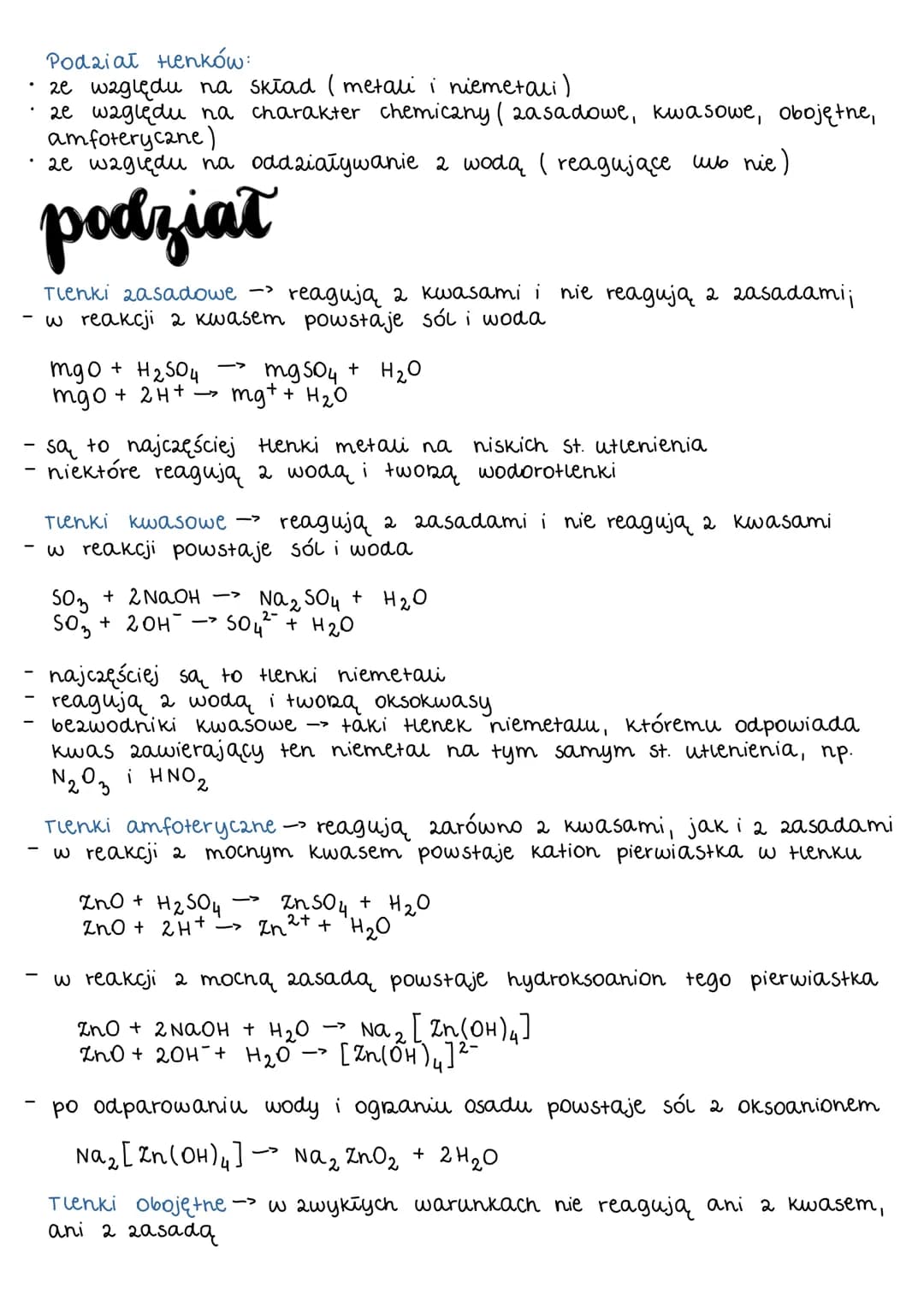 # tlenki
$En$ $Om$
$E$ - Symbol dowolnego pierwiastka
- Henki mają budowę jonową шь коwalencyjną
- tienki metali są substancjami jonowym