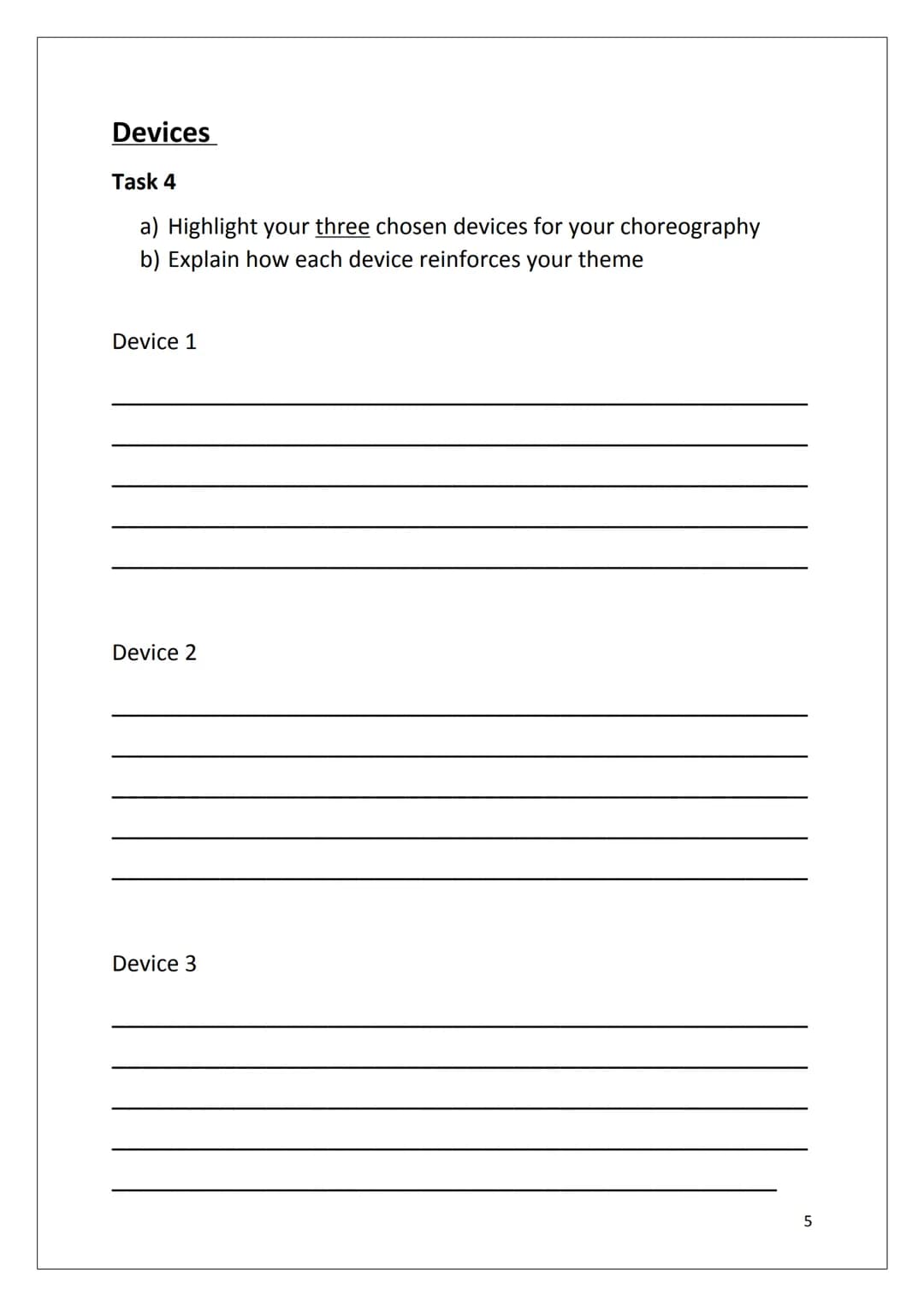 # St Ninian's High
School
National 5 Dance
Choreography
Choreography- Structure
Task 2
Circle your chosen structure
ABA
TERNAR
V
AB
