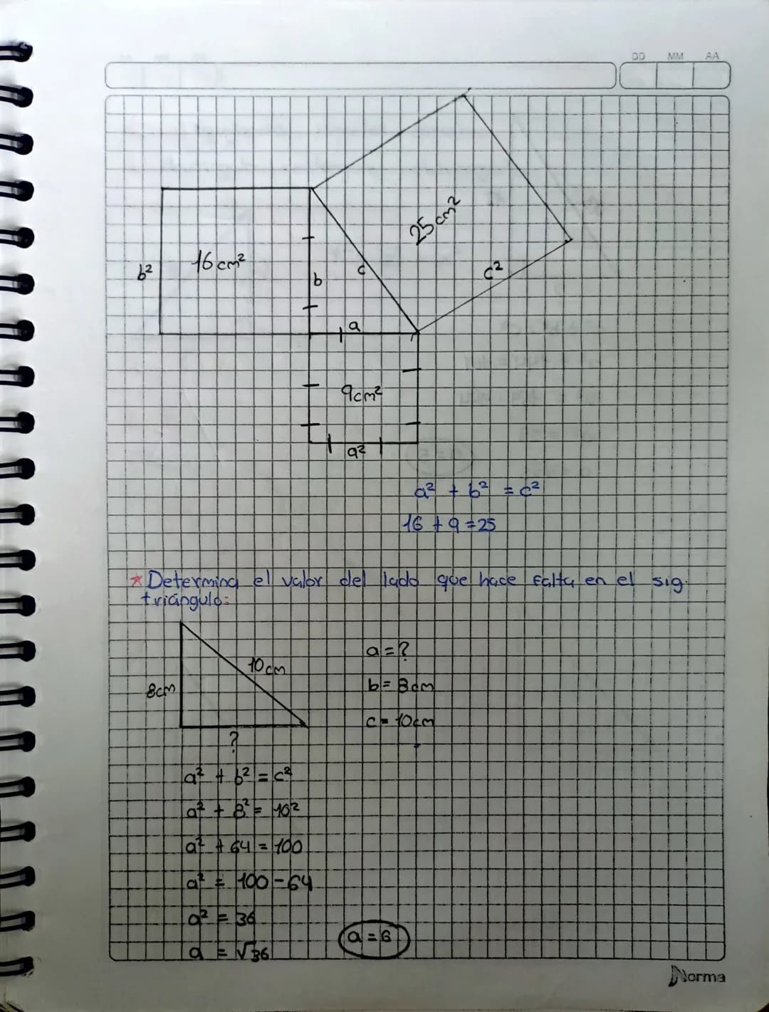 # Neorema de Pitagoras
El teorema de Pitagoras permite determinar los lados, que
conforman un triangulo rectangulo.
Sea ACB un triangulo r