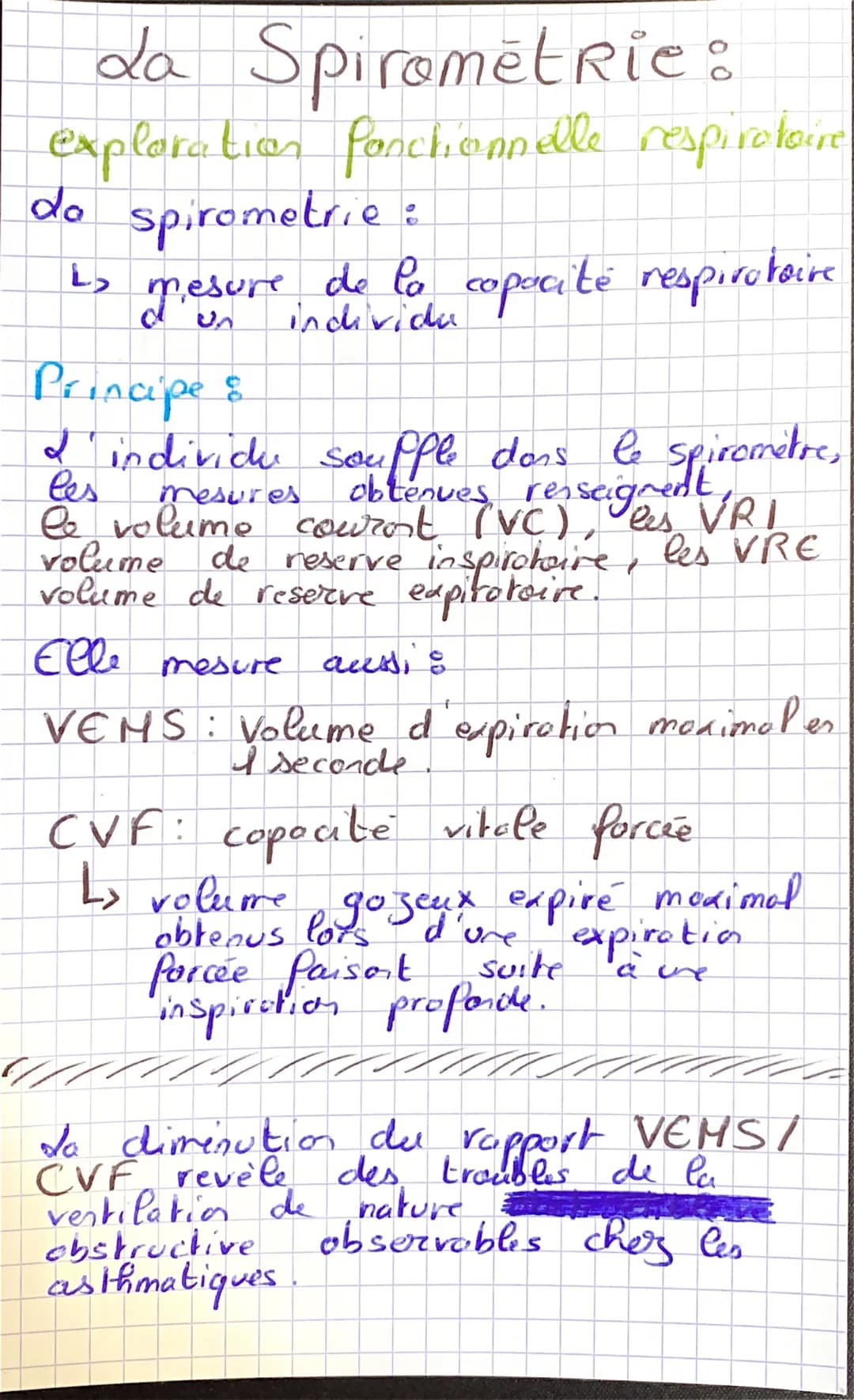 # da Spirométrie :
exploration Ponchionnelle respiratoire
do spirometrie :
L↳ mesure de la capacité respirotaire
d'un individu
Principe :