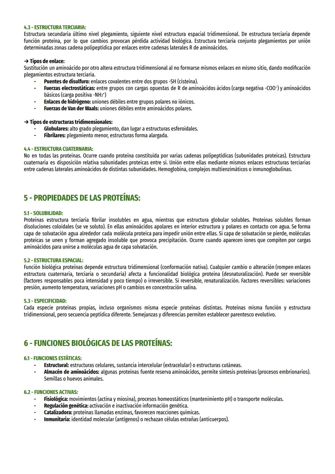 # TEMA 4 - PROTEÍNAS:
1- CARACTERÍSTICAS GENERALES:
Proteínas son moléculas orgánicas más abundantes, 50% peso celular seco. Importancia p