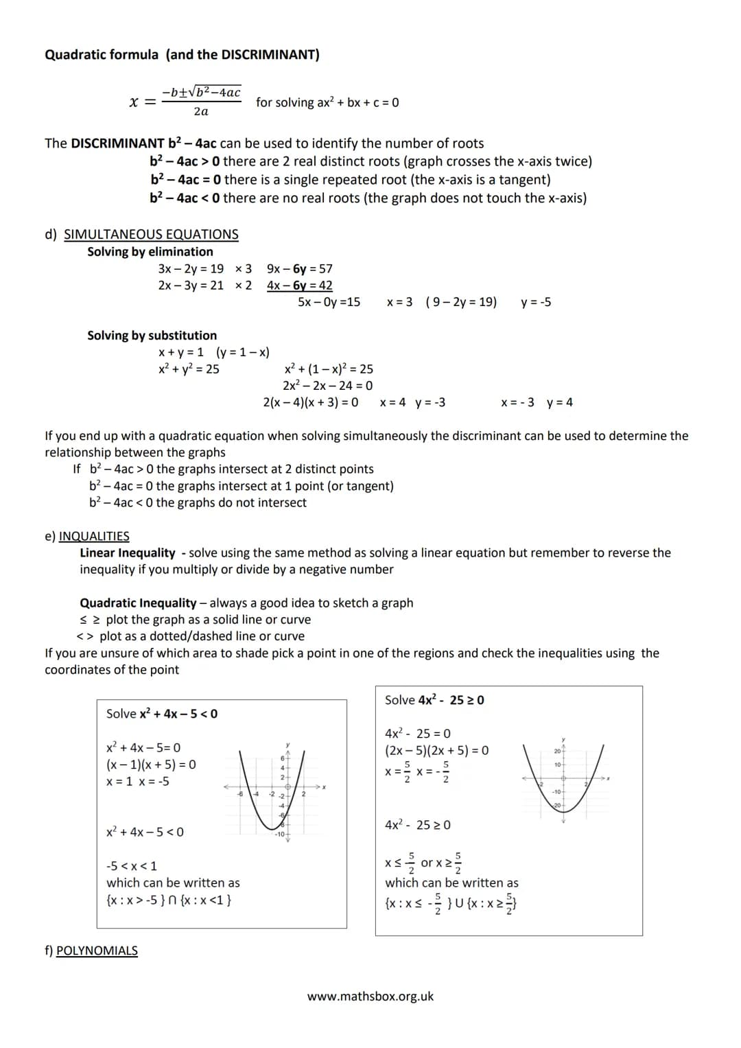 # A LEVEL PURE MATHS REVISON NOTES
1 ALGEBRA AND FUNCTIONS
a) INDICES
Rules to learn:
$x^a$ x $x^b$ = $x^{a+b}$
$x^a \div x^b = x^{a-b}$
$(