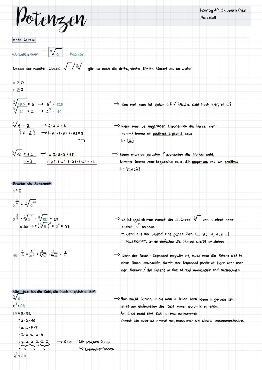 # Potenzen
Potenz
~
Basis-2 Exponent
Potenzen mit natürlichen Exponenten
natürliche Exponenten = 0, 1; 2; 3;...
$a^n = a \cdot a \cdot a
