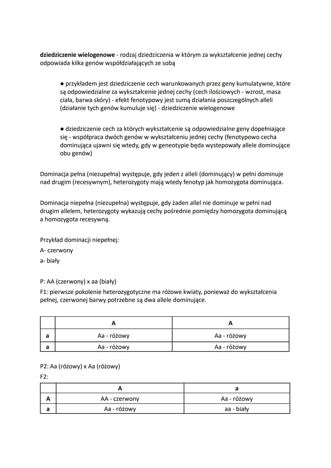 # BIOLOGIA GENETYKA KLASYCZNA
2.1. I prawo Mendla. Krzyżówka testowa
Genotyp - zespół wszystkich genów występujących w organizmie.
Fenoty