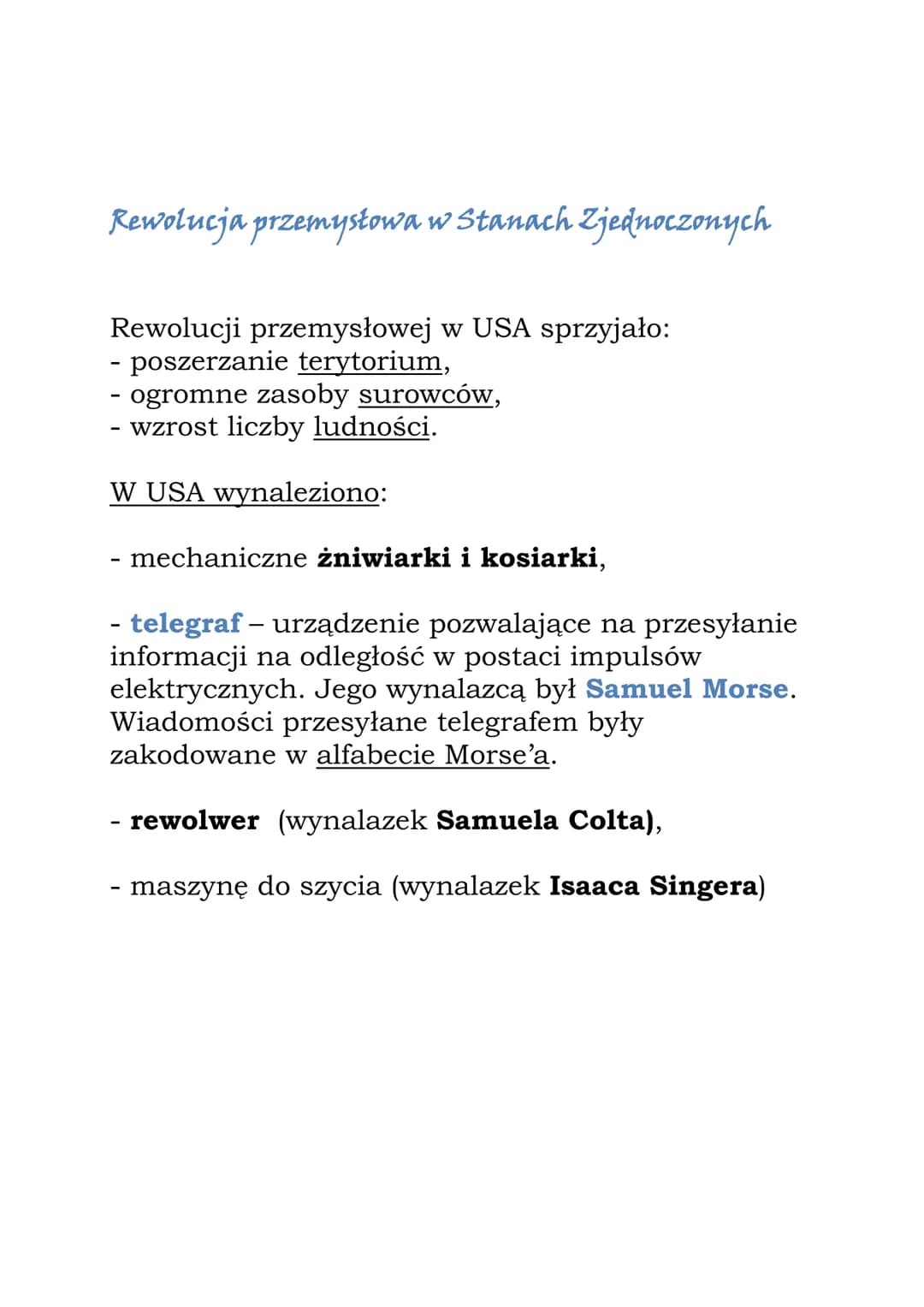 # Rewolucja przemysłowa
Grodzenie - proces trwający w Wielkiej Brytanii od
XVI w., który polegał na zamianie pól uprawnych w
pastwiska
Usu