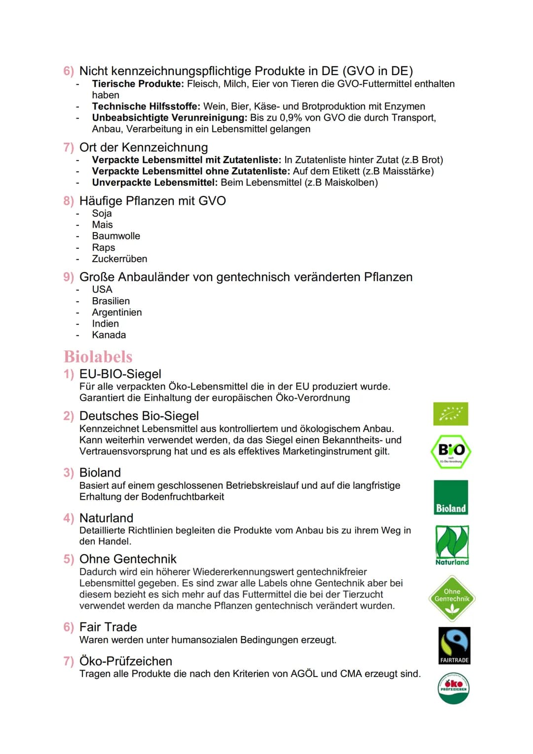 # AES - Realschulprüfung
Gentechnik
1) Definitionen
- Biotechnologie: Wissenschaft welche sich mit der Nutzung von Enzymen, Zellen
und ga