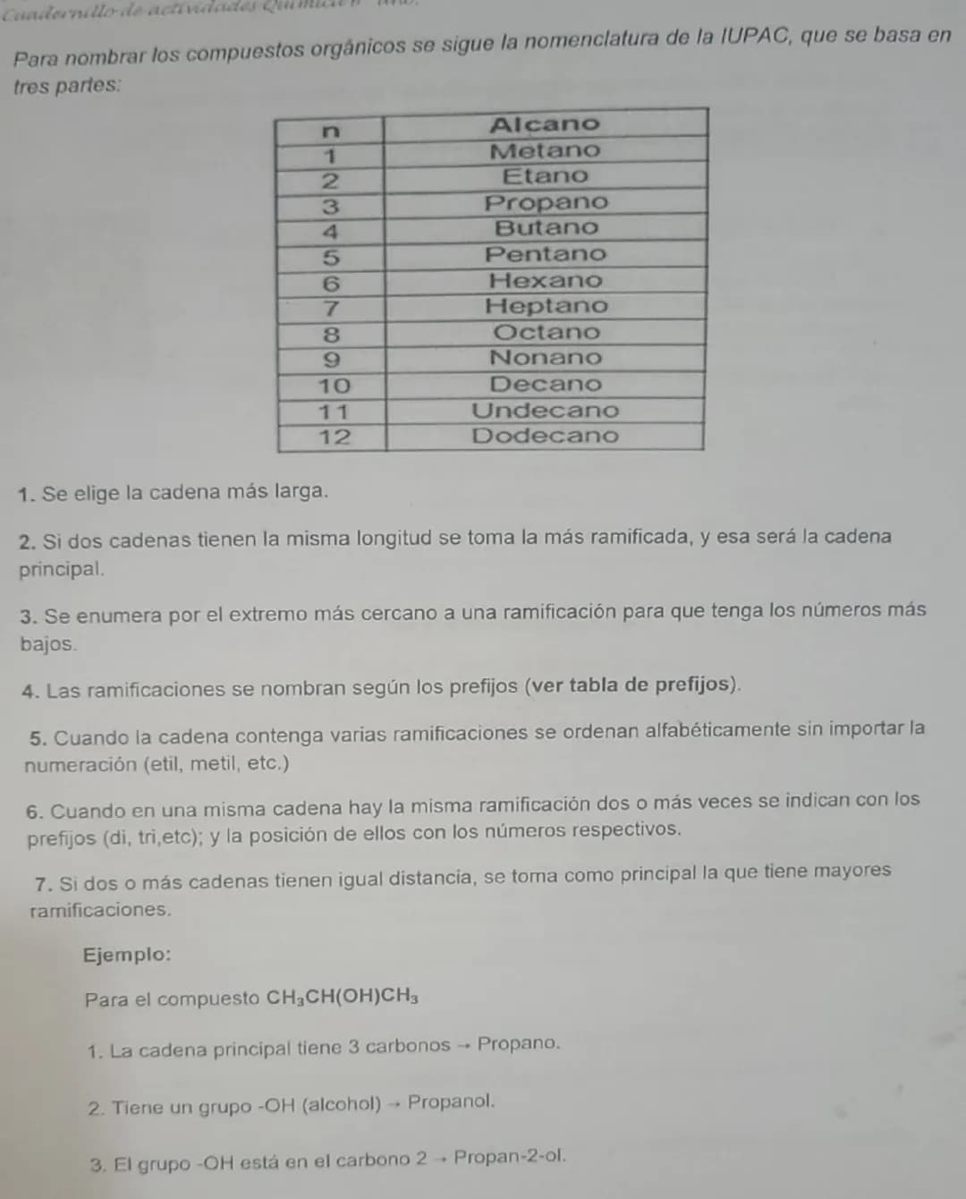 Química Inorgánica. Fórmulas Químicas. Nomenclatura
Números o estados de oxidación
El número o estado de oxidación está relacionado con el n