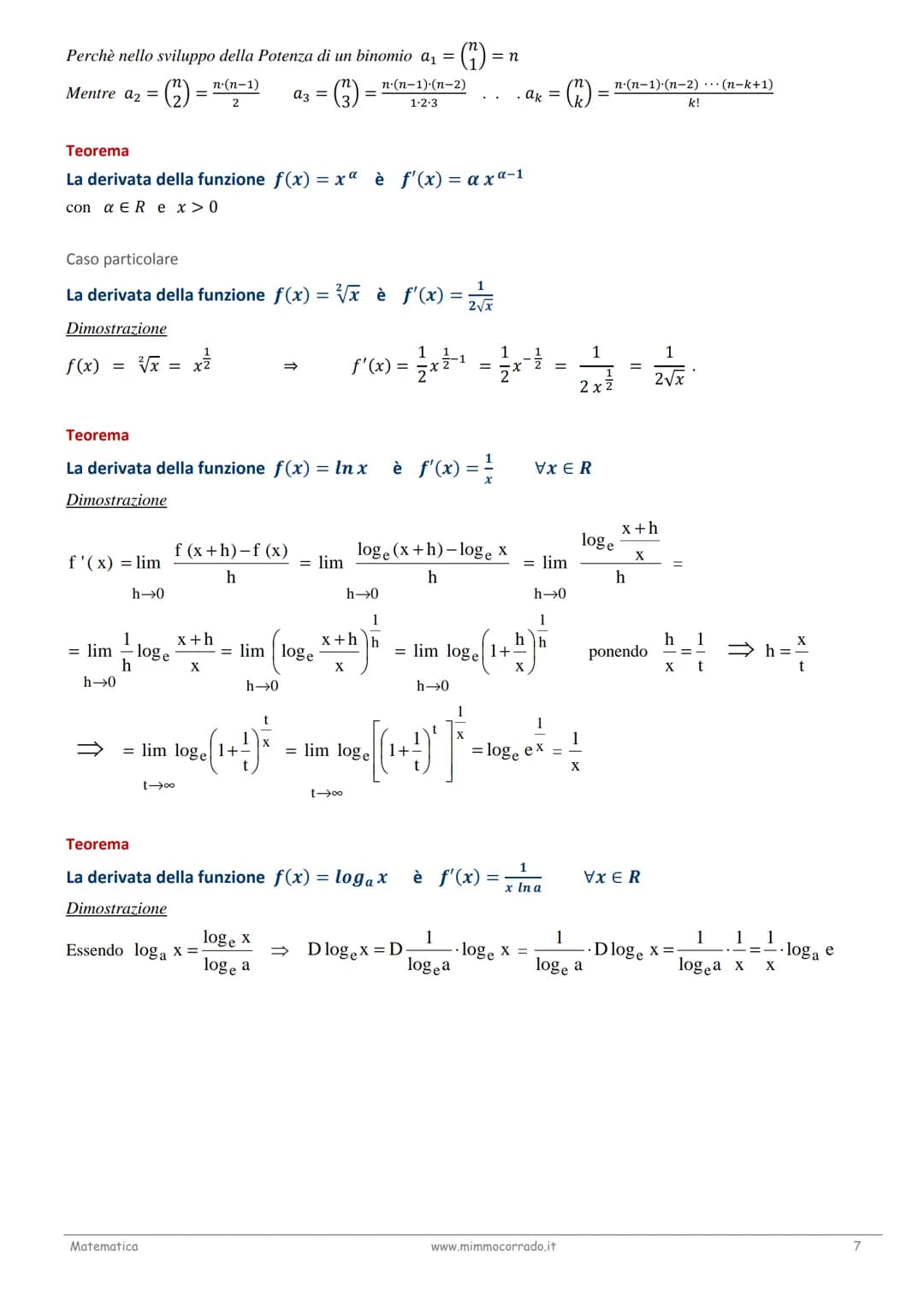 # LA DERIVATA DI UNA FUNZIONE
Teoria
Il problema della tangente
Uno dei problemi classici che portano al concetto di derivata è quello dell