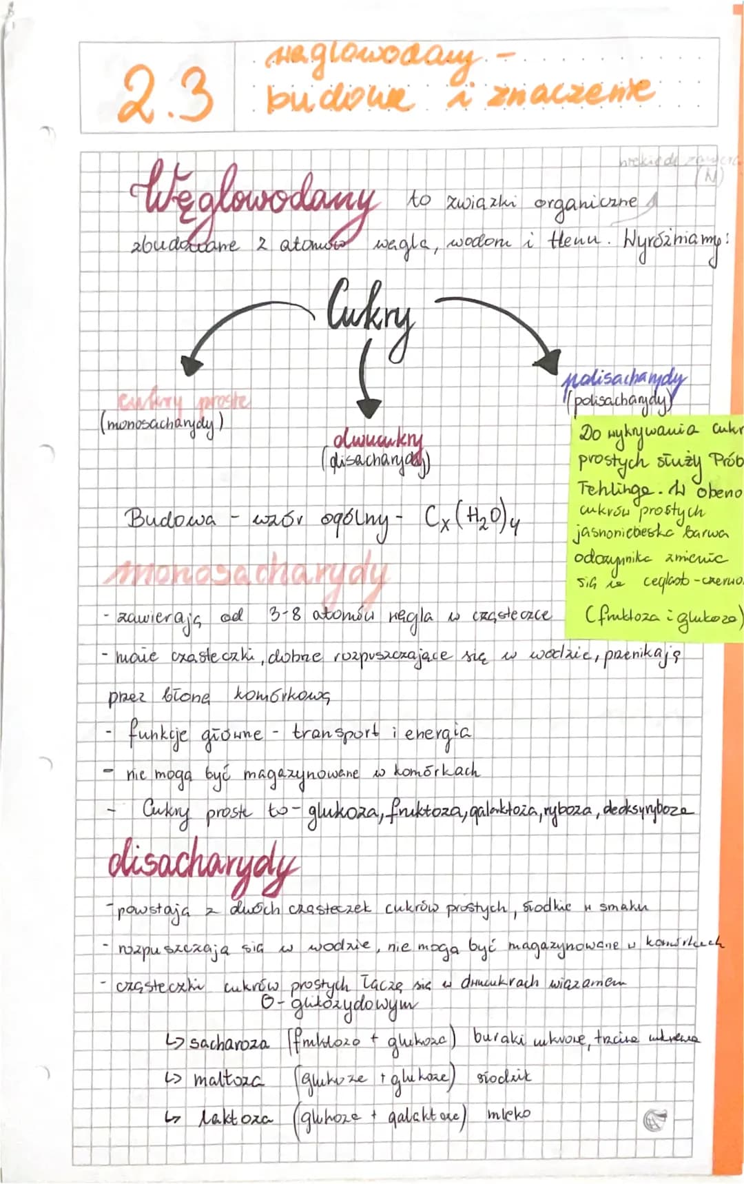 на glowoday.
2.3 budove i znaczene
Węglowodany
to zwiazki organiczne A
zbudziane 2 atomu wagla, wolom i tlenu. Wyróżniamy:
Cukry
prosthe