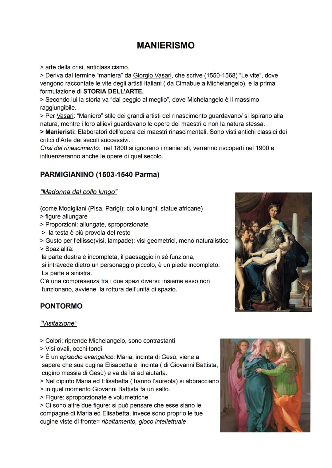 # MANIERISMO
> arte della crisi, anticlassicismo.
> Deriva dal termine "maniera" da Giorgio Vasari, che scrive (1550-1568) "Le vite", dove