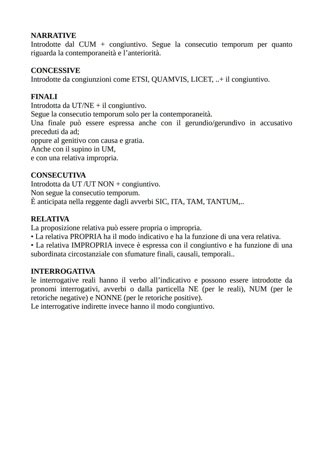 # PROPOSIZIONI LATINE
CONSECUTIO TEMPORUM
per esprimere
CONTEMPORANEITA' rispetto a un tempo principale si usa il congiuntivo presente,
ris