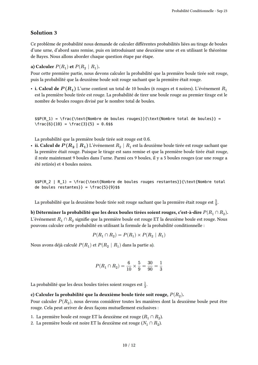 # Probabilité Conditionnelle
Généré par Knowunity.fr - Sep 23
Description: Cet examen couvre la probabilité conditionnelle, les arbres pon